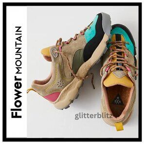 FLOWER MOUNTAIN BACK COUNTRY UNI Suede & Technical Fabric Sneakers Size 38 - NWT